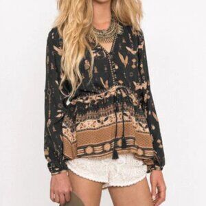 SPELL Phoenix Blouse, western print, size M